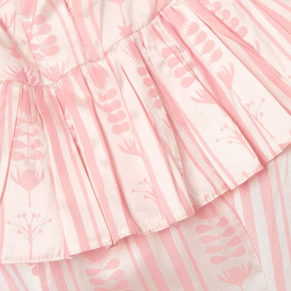 Sindiso Khumalo Ruffled Pink Printed Silk Dress NWT UK 12 / US 8 - Picture 4 of 7